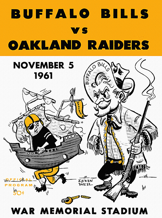 Bills vs Raiders 1961 Program Ornament by Big 88 Artworks - Pixels