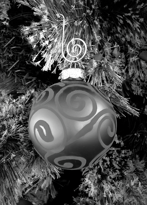 Black and White Christmas Tree Ornaments by Aimee L Maher ALM GALLERY