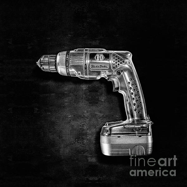 Black n Decker Retro Drill BW iPhone Case by YoPedro - Pixels Merch