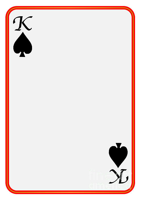Blank Playing Card King Spades Greeting Card