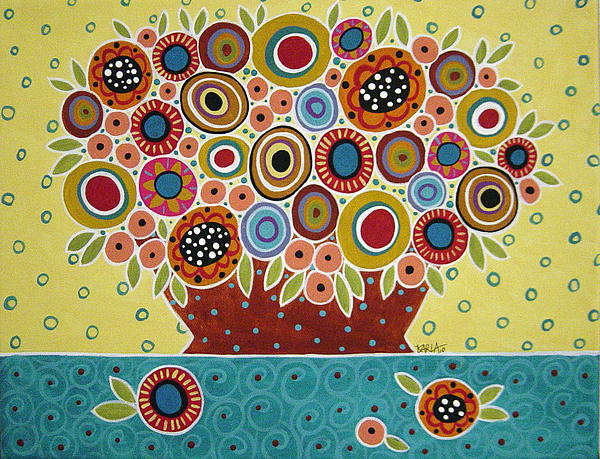 Blooms 1 Folk Art by KARLA GERARD 