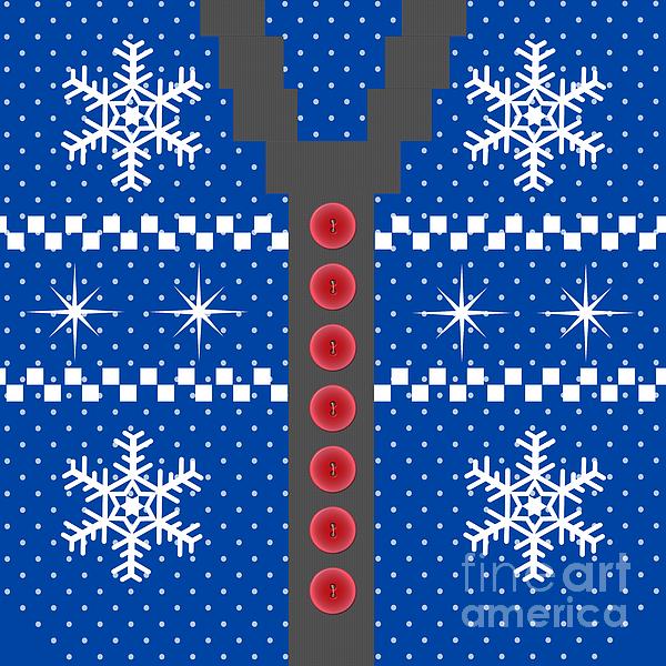 Blue Holiday Sweater Digital Art