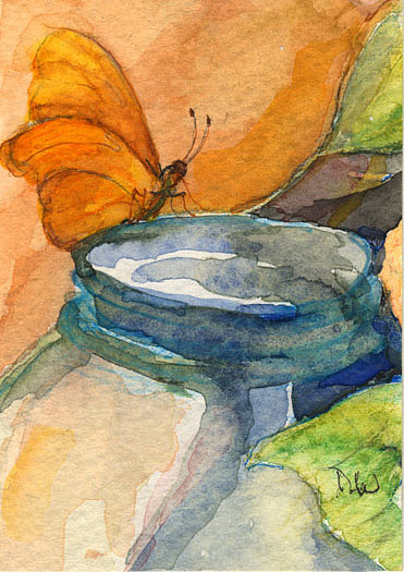 Nancy Watson - Blue Jar And Butterfly