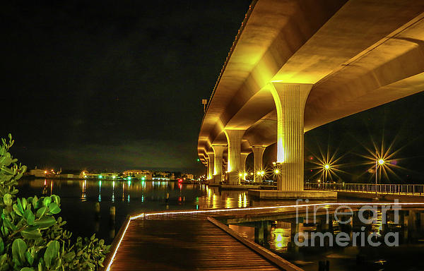 Tom Claud - Boardwalk and Bridge at Night