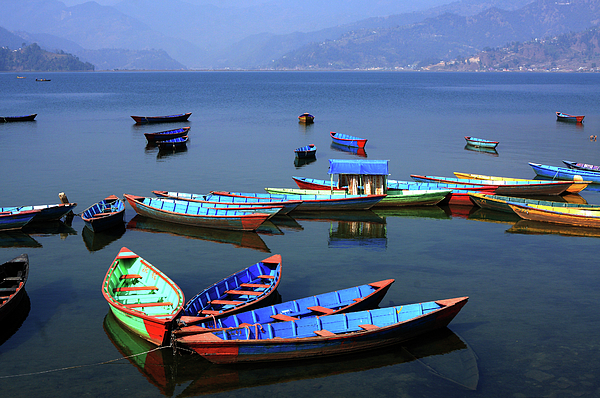 Aidan Moran - Boats On Phewa Lake, Pokhara, Nepal