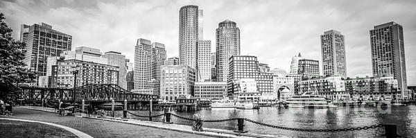 Boston Skyline Black and White Panoramic Picture Jigsaw Puzzle by Paul  Velgos | Pixels