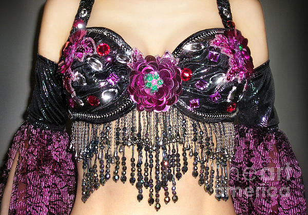 Burgundy flower bra. Ameynra fashion belly dance series Sticker by Sofia  Goldberg - Fine Art America