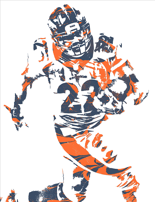 Denver Broncos Team Vintage Art T-Shirt by Joe Hamilton - Pixels