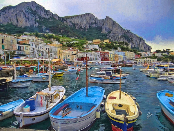 Capri Harbor Bath Towel by TK Goforth - Pixels