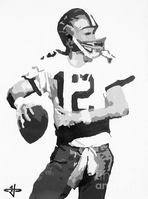 Captain Comeback - Roger Staubach BW T-Shirt by Kelly Hartman - Fine Art  America