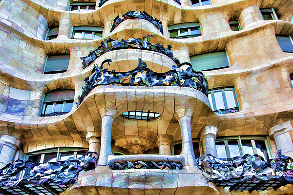 Дом мила график работы Casa Mila Vibrance Paint Beach Towel by Chuck Kuhn - Pixels