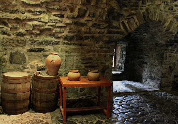 Eddie Barron - Donegal Castle Interior with Barrels and Pots