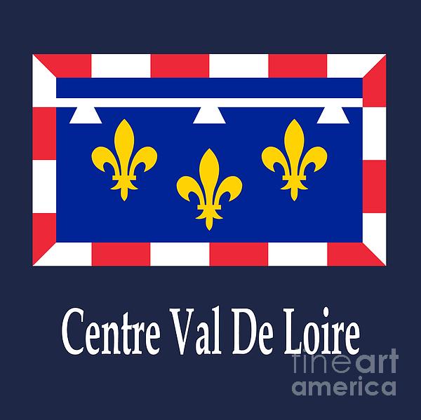 Centre Val De Loire Flag And Name Digital Art