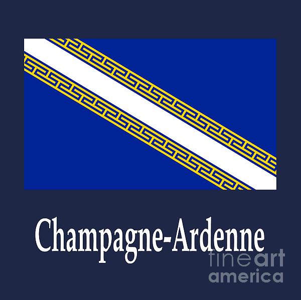 Champagne-ardenne, France Flag And Name Digital Art