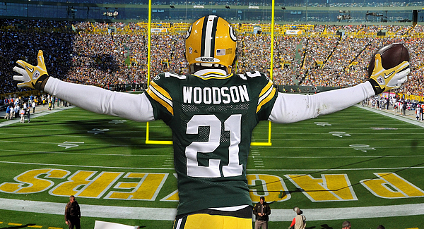 Charles Woodson Green Bay Packers Stadium Art 2 Greeting Card by