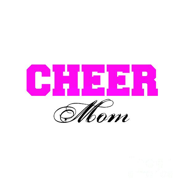 Cheer Mom Typography In Pink And Black Digital Art