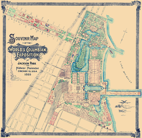 Chicago World S Fair 1893 Map Chicago World's Fair - Columbian Exposition Map - 1893 Beach Towel By War  Is Hell Store | Fine Art America