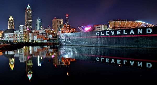 Frozen in Time Fine Art Photography - Cleveland Lakefront Pano Reflection