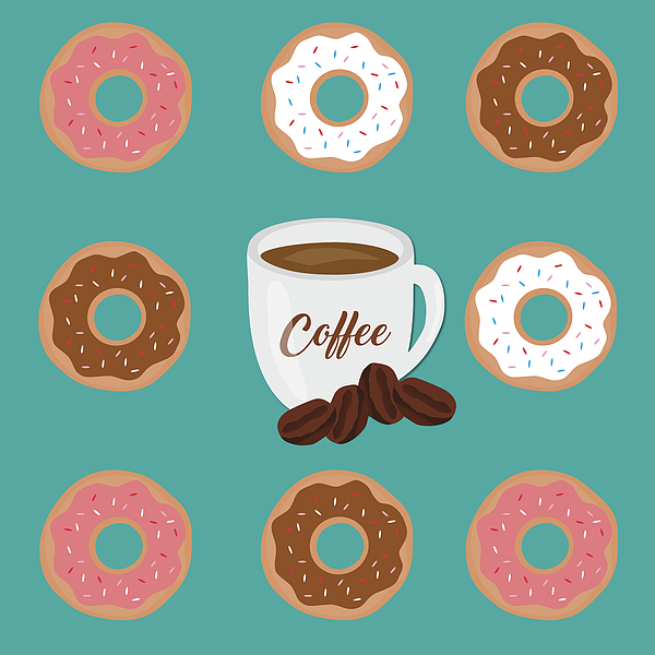 Coffee And Donuts Photograph