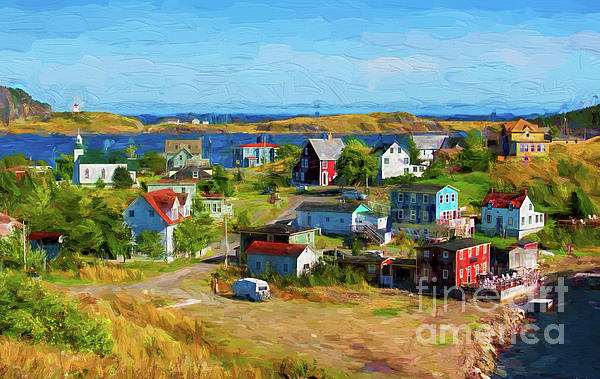 Les Palenik - Colorful Homes in Trinity, Newfoundland - painterly