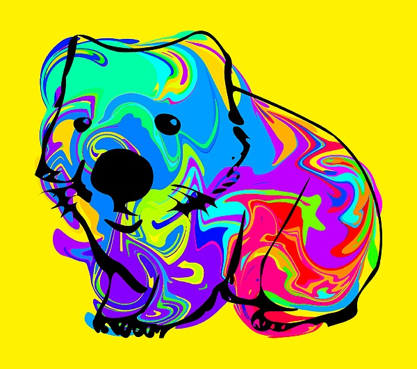Colorful Wombat Digital Art