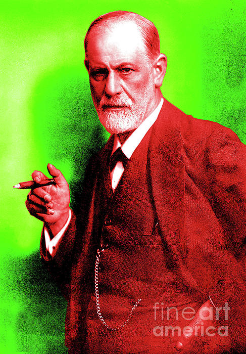 Colorized photo of Sigmund Freud Green and Brown T-Shirt for Sale by ...