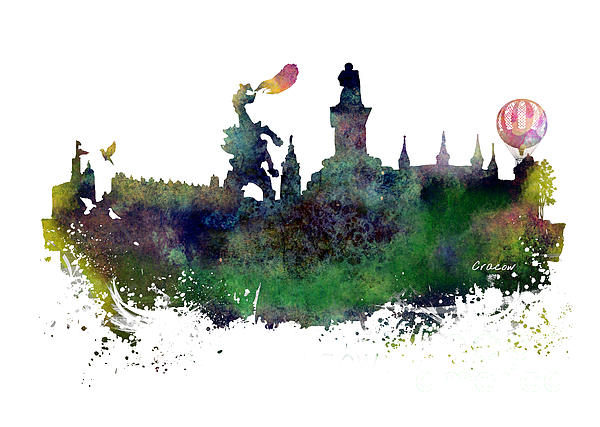 Cracow Skyline Digital Art