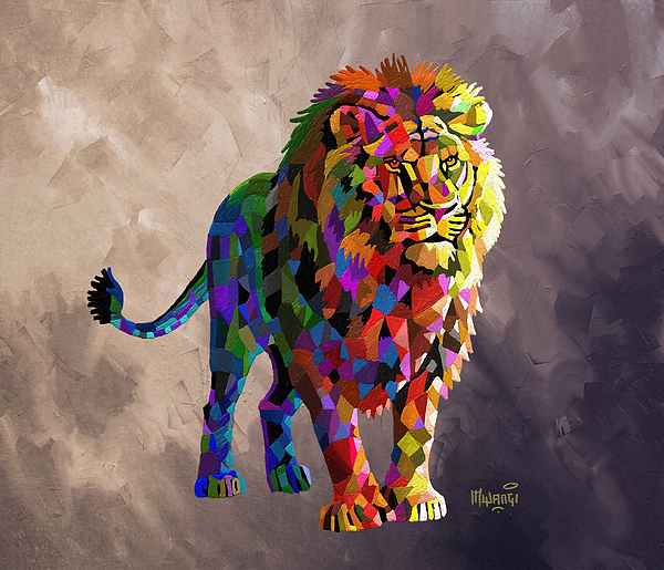 Geometrical Lion King Painting