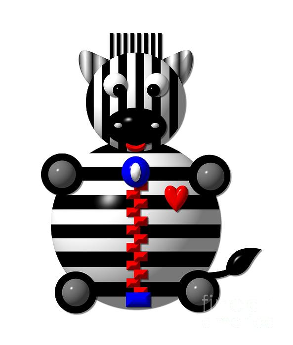 Cute Zebra With A Zipper Digital Art