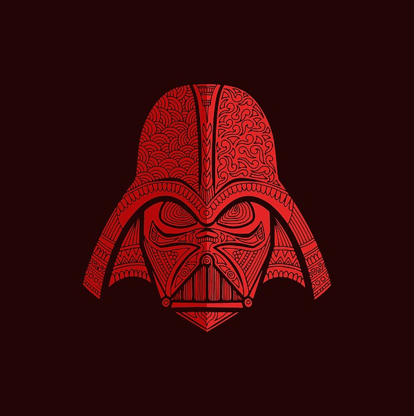 Darth Vader - Star Wars Art - Red 02 Mixed Media