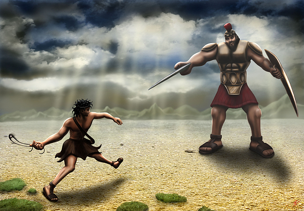 David and Goliath Greeting Card for Sale by Shane Robinson