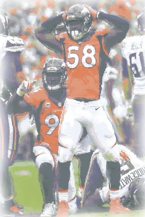 Von Miller Denver Broncos Pixel Art 30 Poster by Joe Hamilton - Fine Art  America