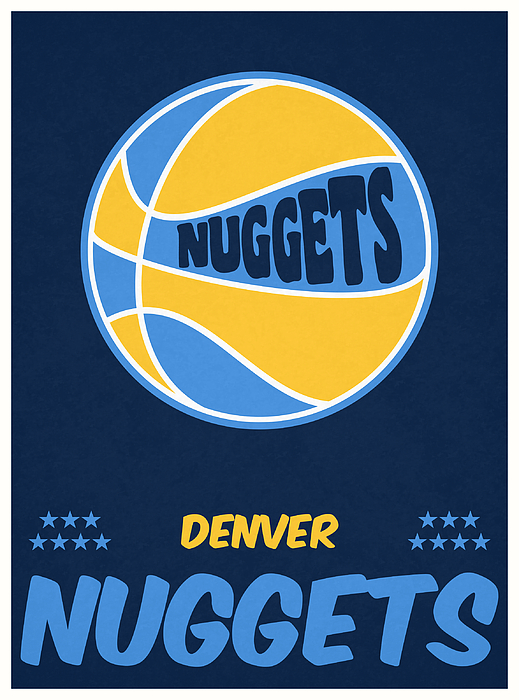 Denver Nuggets Retro Shirt Fleece Blanket by Joe Hamilton - Pixels