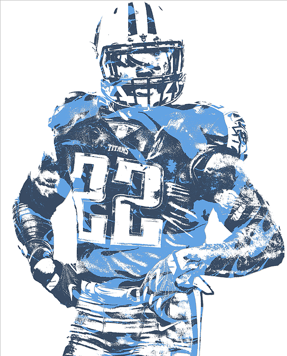 Derrick Henry TENNESSEE TITANS JERSEY NUMBER 2 OIL ART Canvas