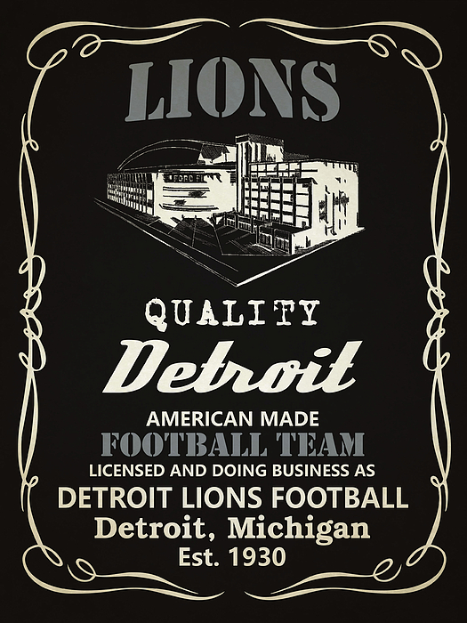 Detroit Lions 50 Years Vintage Poster T-Shirt by Big 88 Artworks - Pixels