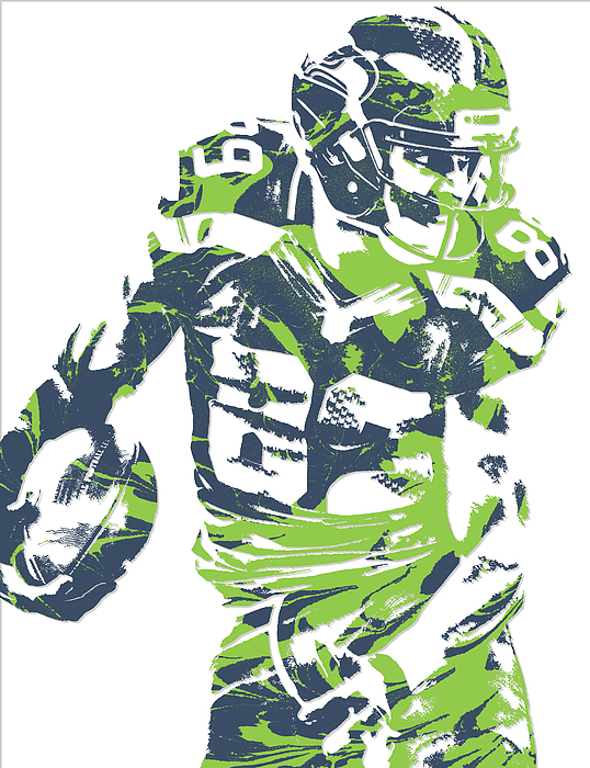 Doug Baldwin SEATTLE SEAHAWKS OIL ART 3 Greeting Card by Joe Hamilton