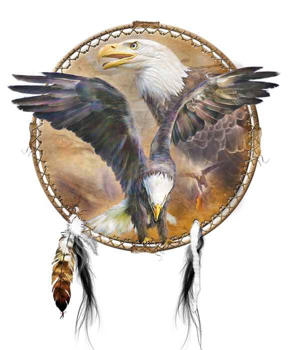 Dream Catcher - Spirit Eagle 3 T-Shirt by Carol Cavalaris - Pixels