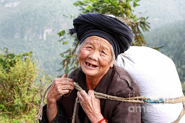 Charline Xia - Elderly Miao Woman on Mountain Road