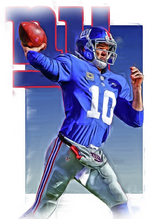 Eli Manning New York Giants Pixel Art 30 Long Sleeve T-Shirt by Joe  Hamilton - Pixels