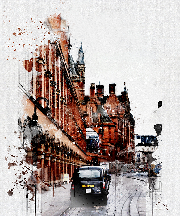 England London Street Watercolor Duvet Cover For Sale By Carlos V