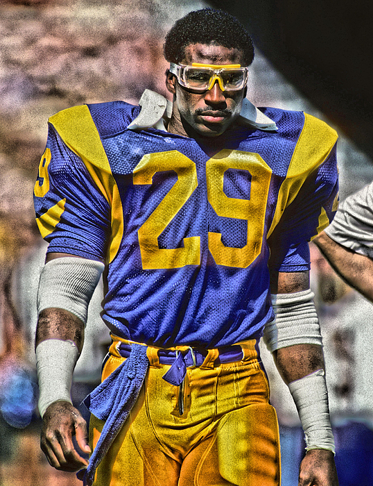 Eric Dickerson Los Angeles Rams Art T-Shirt by Joe Hamilton - Fine Art  America