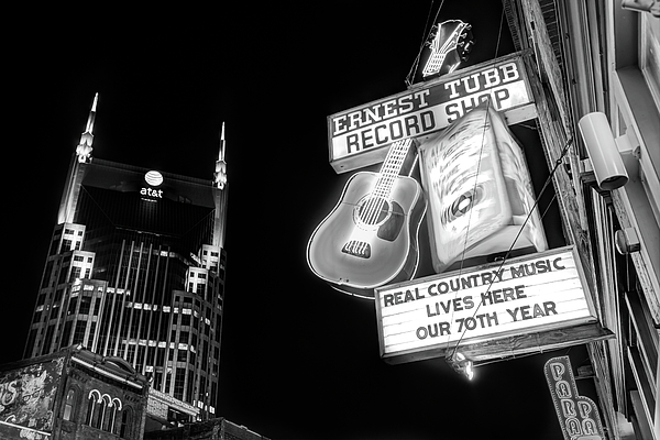 Gregory Ballos - Ernest Tubb Record Shop - Downtown Nashville - Black and White