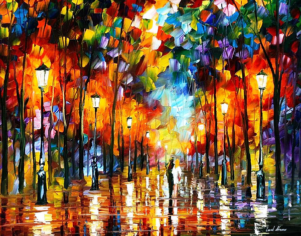 Evening Stroll 2 - PALETTE KNIFE Oil Painting On Canvas By Leonid ...