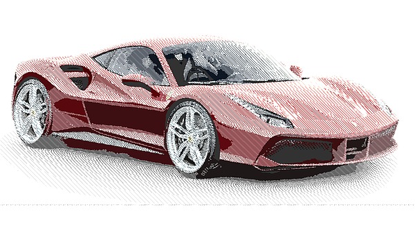 Ferrari 488 Gtb Parallel Hatching Portable Battery Charger