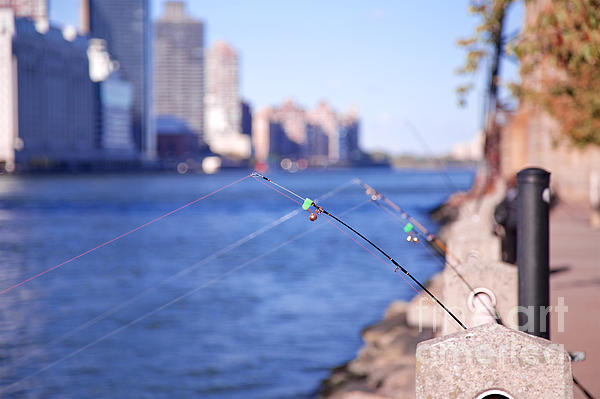 Fishing Rods in NYC Beach Towel by Jannis Werner - Instaprints