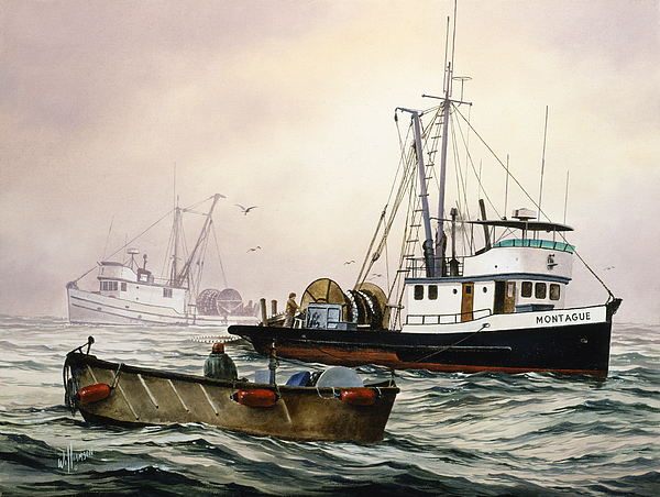 Fishing Vessel MONTAGUE Face Mask by James Williamson - Fine Art America