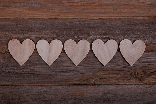 Wooden hearts
