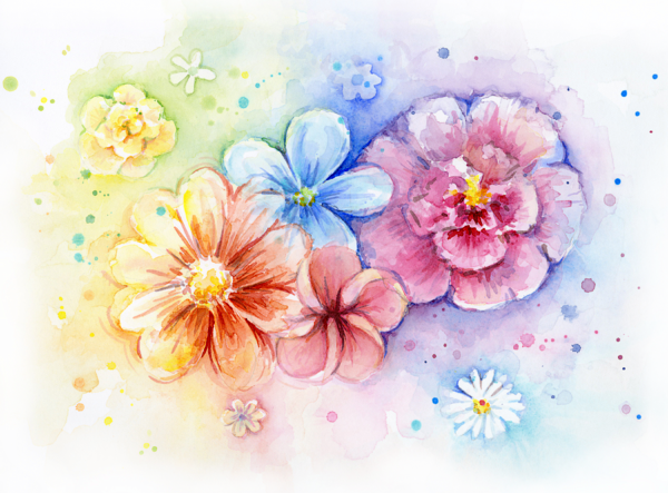 Flower Power Series, Multi Colored Floral Patterns