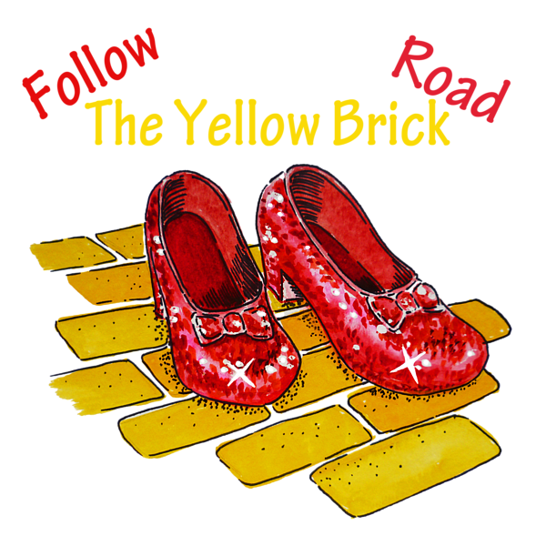 Yellow Brick Road Wizard of Oz Button Down