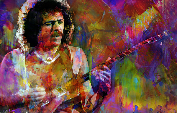 Carlos Santana Mixed Media by Mal Bray - Pixels Merch